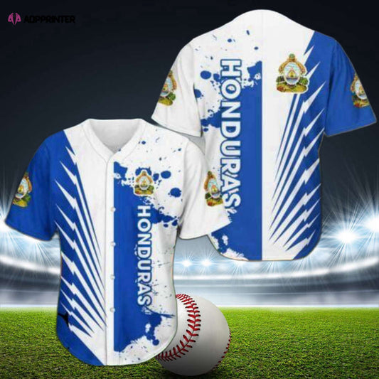 Stylish Blue White Honduras Baseball Jersey – Simple Design Top Quality