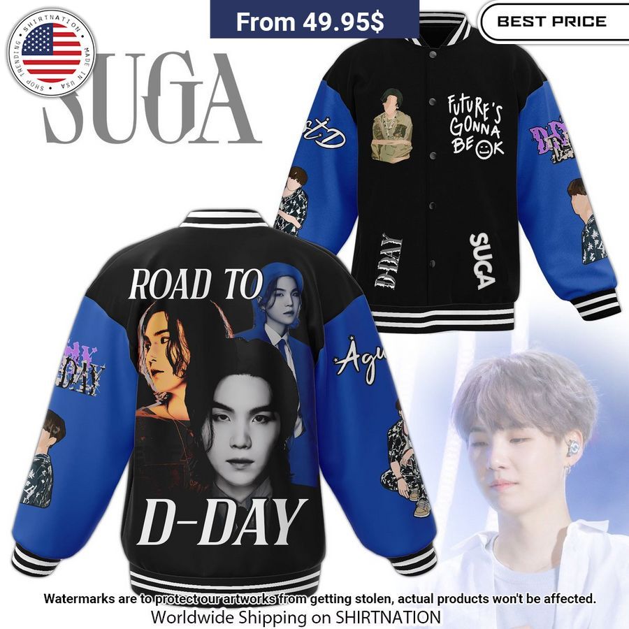 Suga BTS Road To D-Day Baseball Jacket