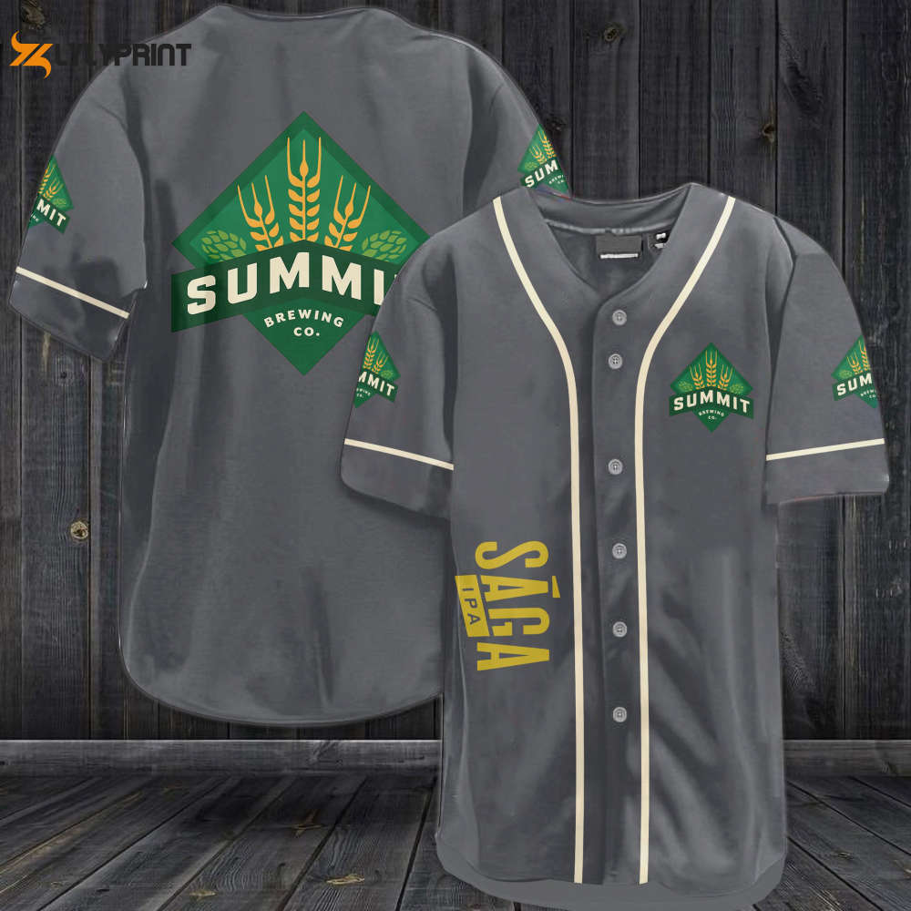 Summit Brewing Co. Saga IPA Baseball Jersey - Gray - lylyprint.com T-Shirts, Hoodie, Sweatshirt | WearSparks.com