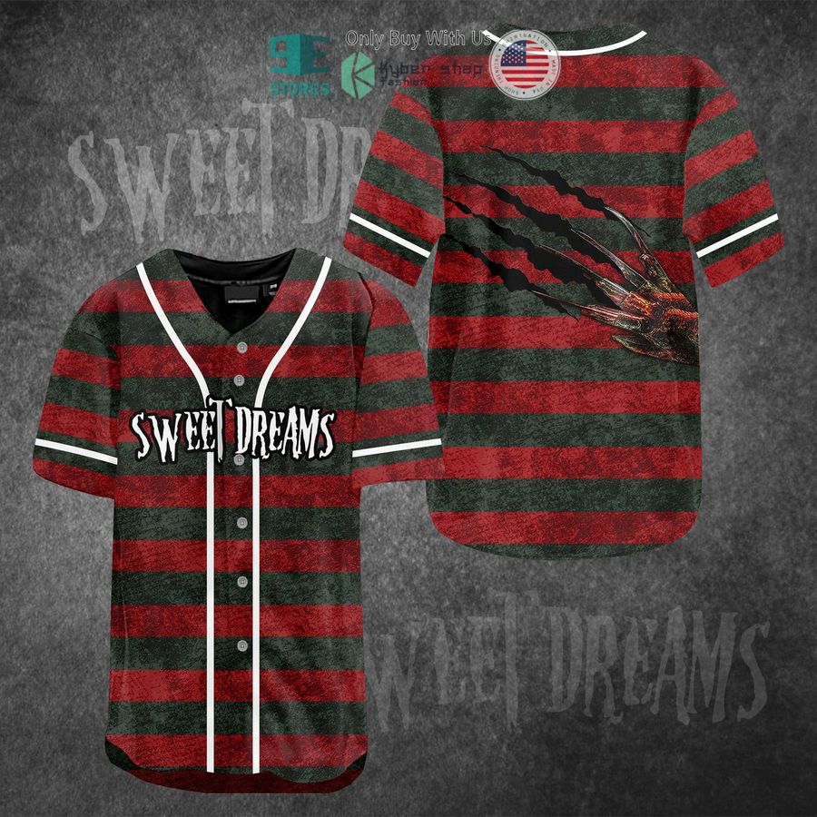 BEST Sweat Dreams Freddy Krueger costume Baseball Jersey