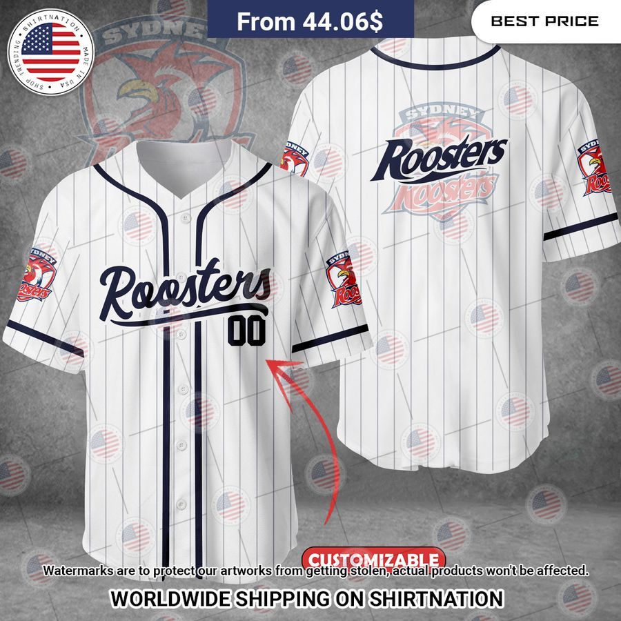 Sydney Roosters Custom Baseball Jersey