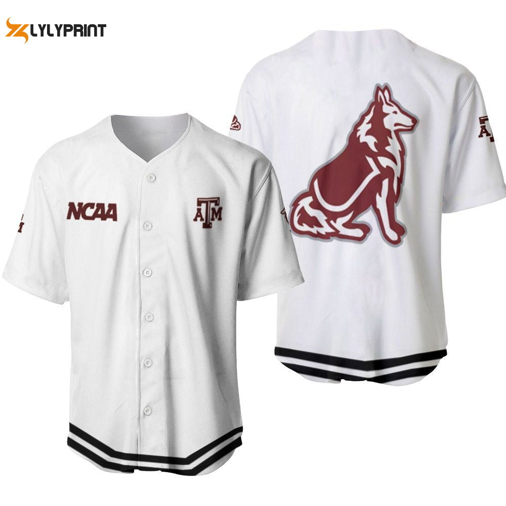 Texas Am Aggies Classic White With Mascot Gift For Texas Am Aggies Fans Baseball Jersey Gifts for Fans -... (Image 1)