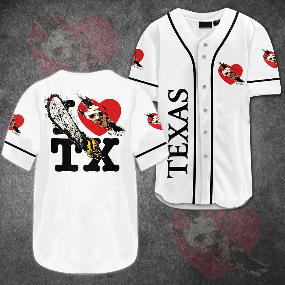 Texas Leatherface Love Baseball Jersey: Stylish Authentic & Durable
