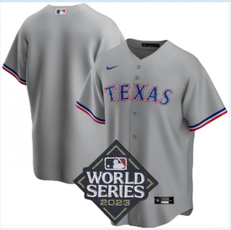 texas rangers road replica blank team gray jersey