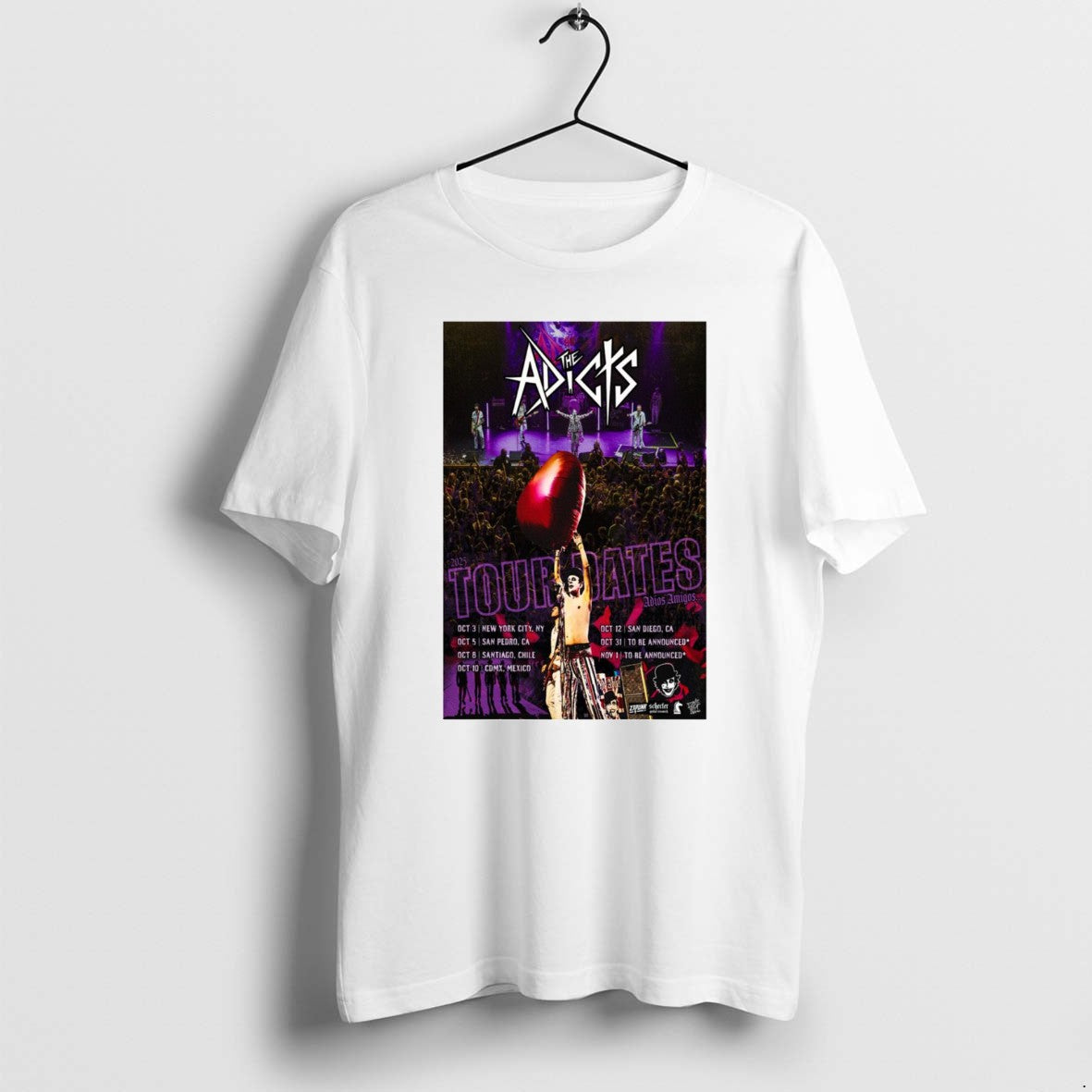 The Adicts Punk Rock Tour 2025 T Shirts