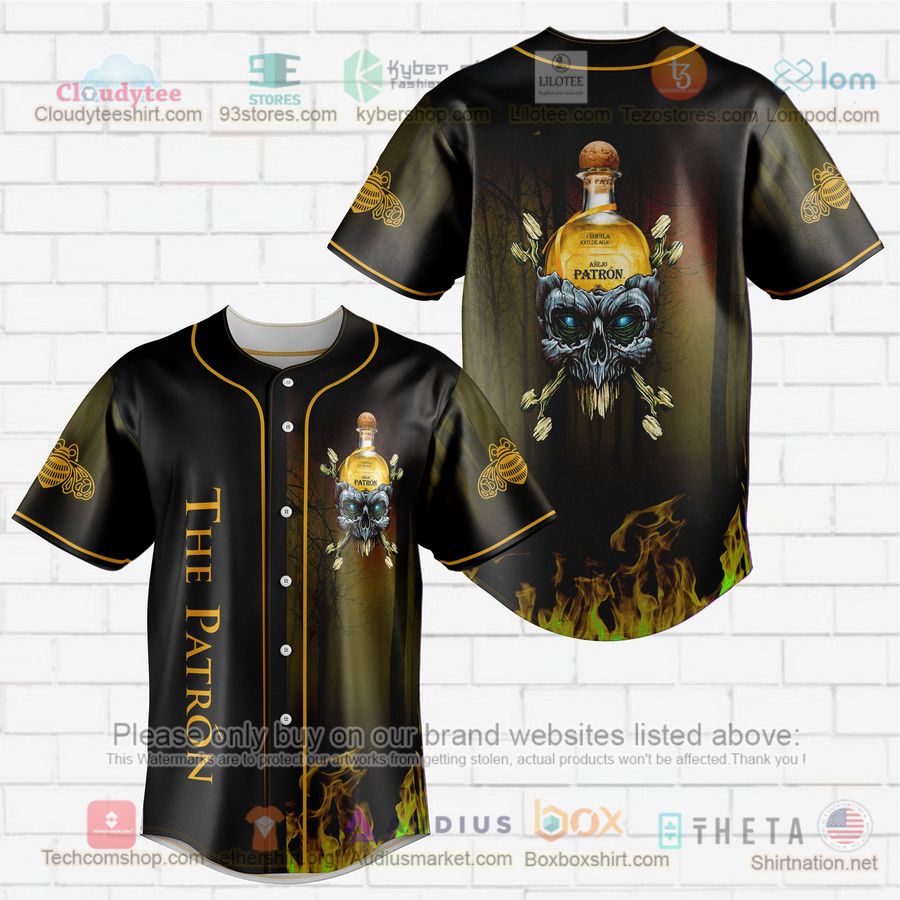 HOT The Patron skull head Baseball Jersey Shirt