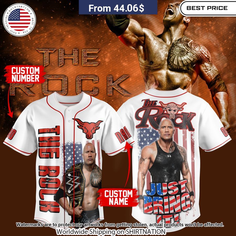 The Rock Brahma Bull Custom baseball jersey