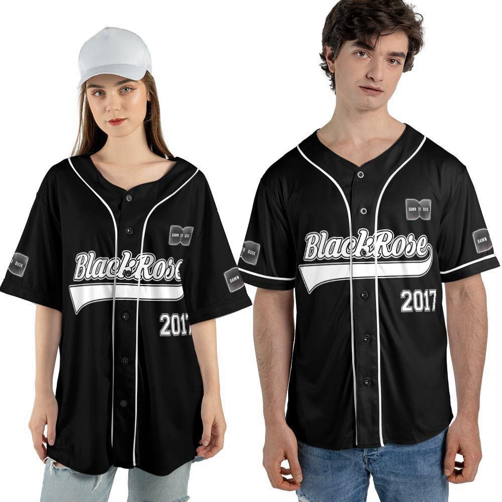 The Rose Kpop Baseball Jersey , Dawn To Dusk World Tour 2023 Baseball Jersey For Men Women - lylyprint.com... (Image 3)