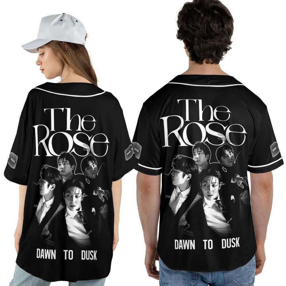 The Rose Kpop Baseball Jersey , Dawn To Dusk World Tour 2023 Baseball Jersey For Men Women - lylyprint.com... (Image 4)