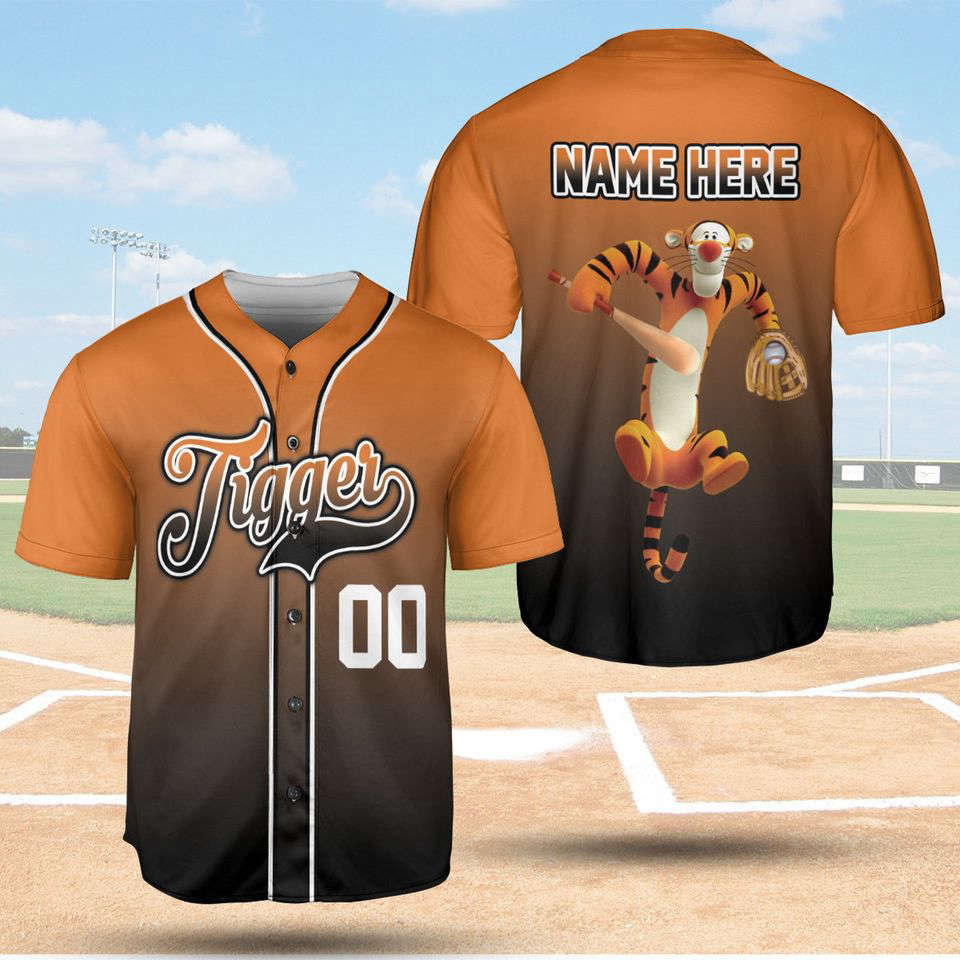 Tigger Black Orange Baseball Jersey Shirt - lylyprint.com Hoodie, Sweatshirt | WearSparks.com (Image 4)