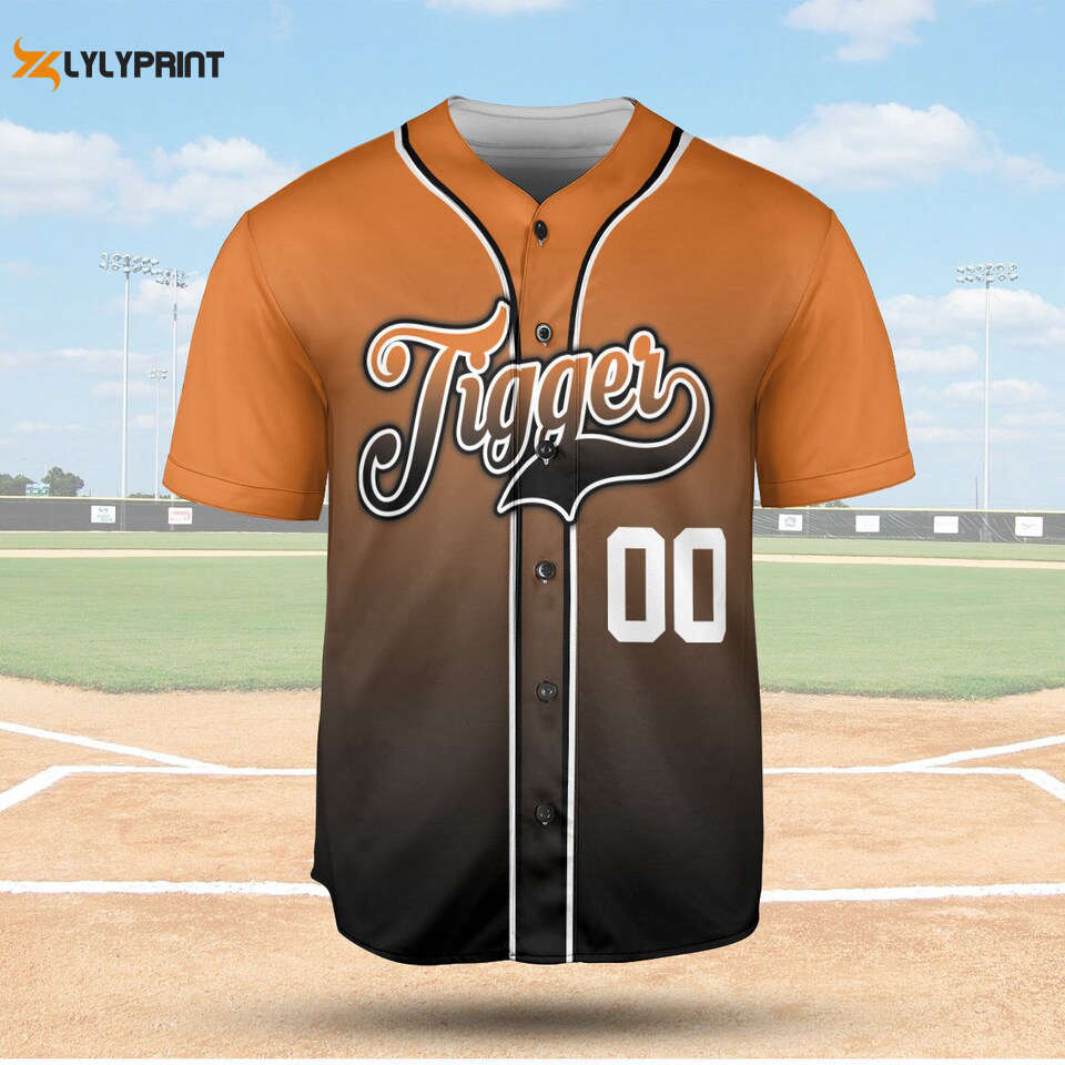Tigger Black Orange Baseball Jersey Shirt - lylyprint.com Hoodie, Sweatshirt | WearSparks.com (Image 1)