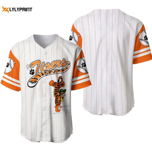 Tigger Tiger Winnie The Pooh All Over Print Pinstripe Baseball Jersey - lylyprint.com T-Shirts, Hoodie, Sweatshirt