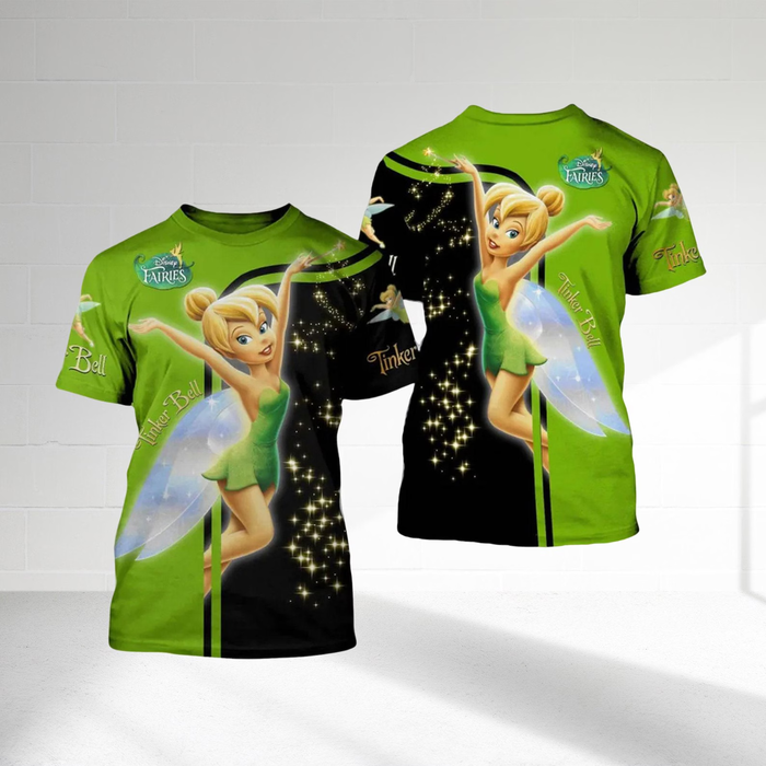 Tinker Bell Love Fairy Princess 3D Shirt, Tinker Bell Movie Character All Over Print T-Shirt Hoodie, Sweatshirt