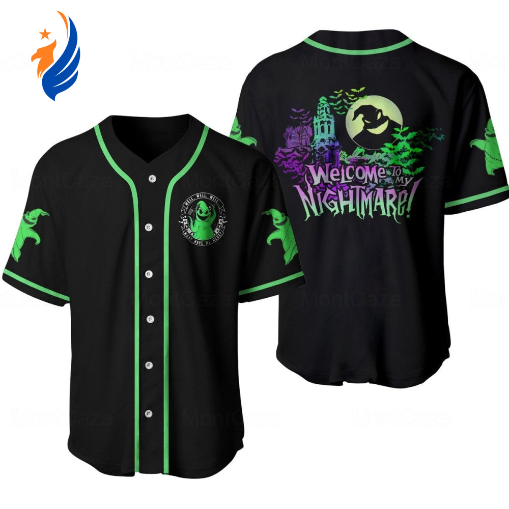 Welcome to My Nightmare: TNBC Jersey Oogie Boogie Black Baseball Shirt - Engaging TNBC Baseball Jersey
