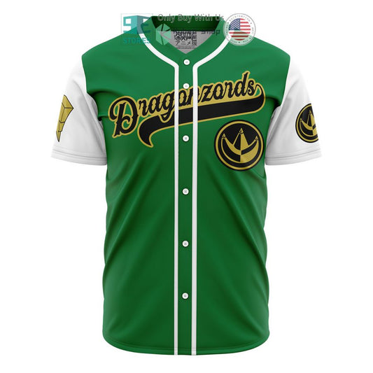 BEST Tommy Dragonzords Green Power Rangers Baseball Jersey