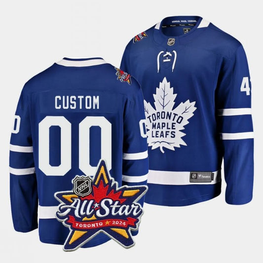toronto maple leafs custom 2024 nhl all-star patch royal blue jersey