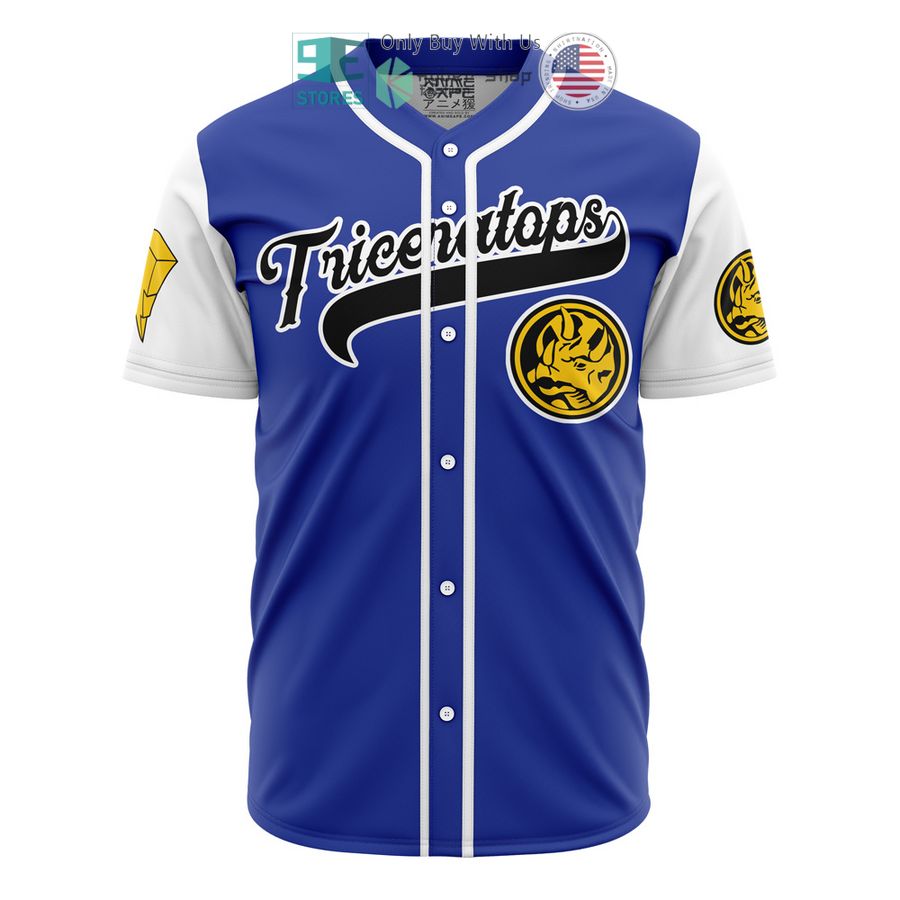 BEST Triceratops Blue Power Rangers Baseball Jersey