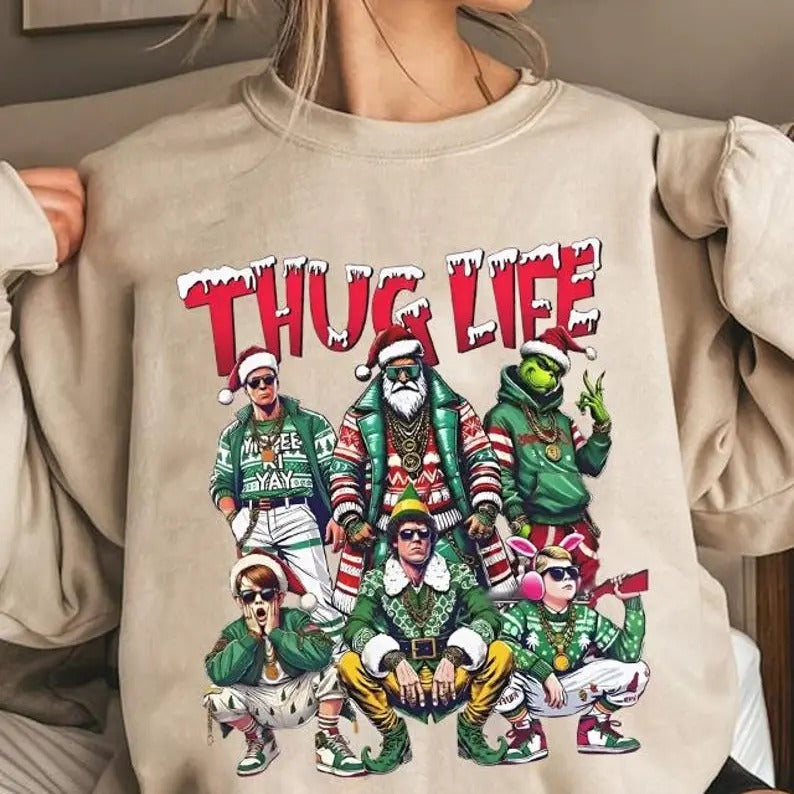 Thug Life Christmas Movie sweatshirt/hoodie/tshirt, Thug Life Green Shirt, Movie Xmas Tee, Mean Green One hoodie, Funny...