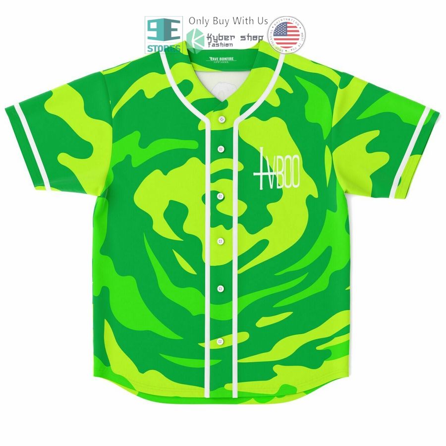 BEST TVboo green camo Baseball Jersey