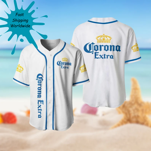 Unique Corona Extra White Baseball Jersey Fast Shipping Worldwide T-Shirts, Hoodie, Sweatshirt | WearSparks.com