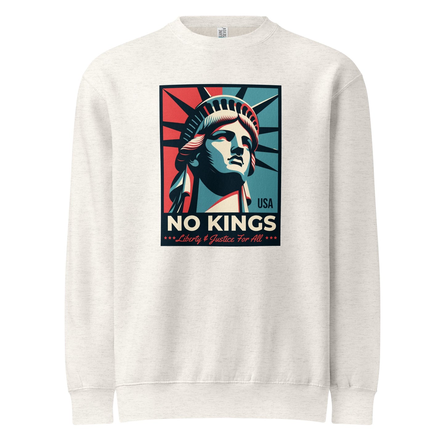 No Kings - Liberty and Justice For All - Premium Crew Neck Sweatshirt T-Shirts, Hoodie | WearSparks.com (Image 2)