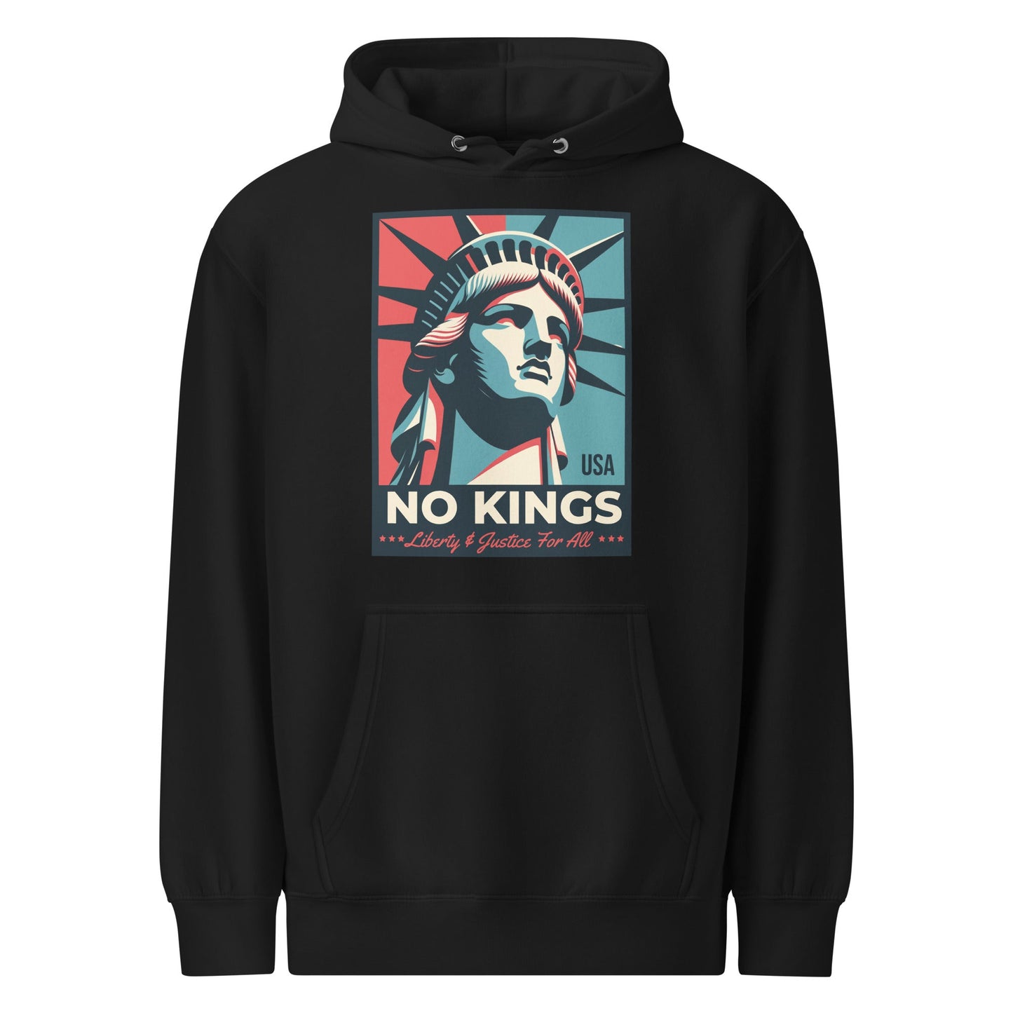 No Kings - Liberty and Justice For All Premium Hoodie T-Shirts, Sweatshirt | WearSparks.com (Image 2)