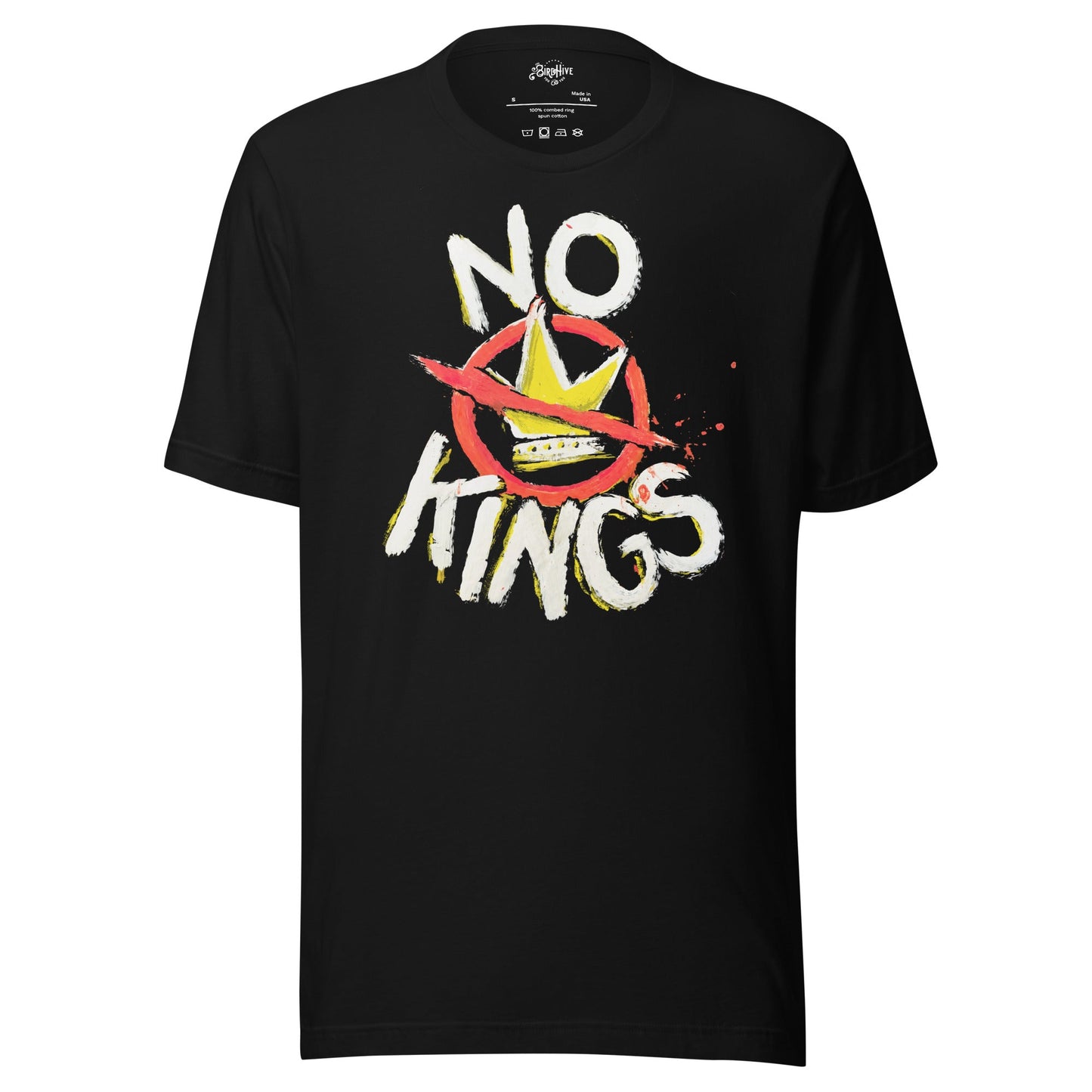 "No Kings" 100%Made in USA- Unisex t-shirt Hoodie, Sweatshirt | WearSparks.com (Image 1)