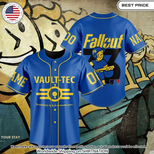 Vault-Tec Fallout Custom Baseball Jersey