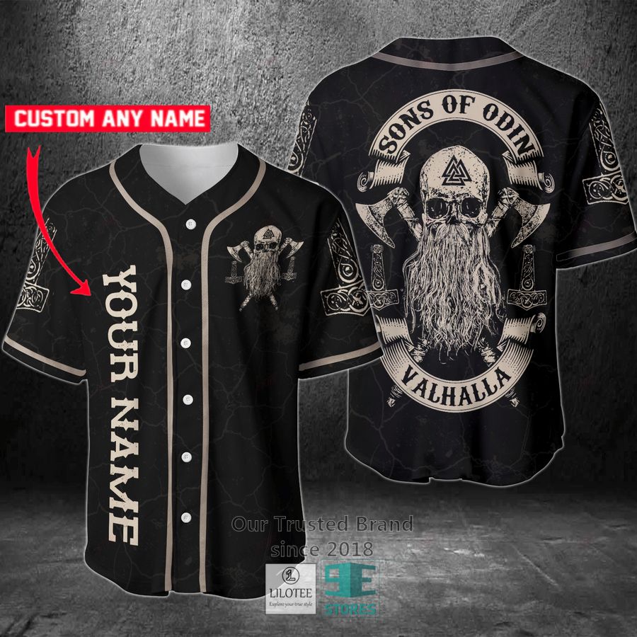 Viking Son Of Odin Valhalla Skull Baseball Jersey