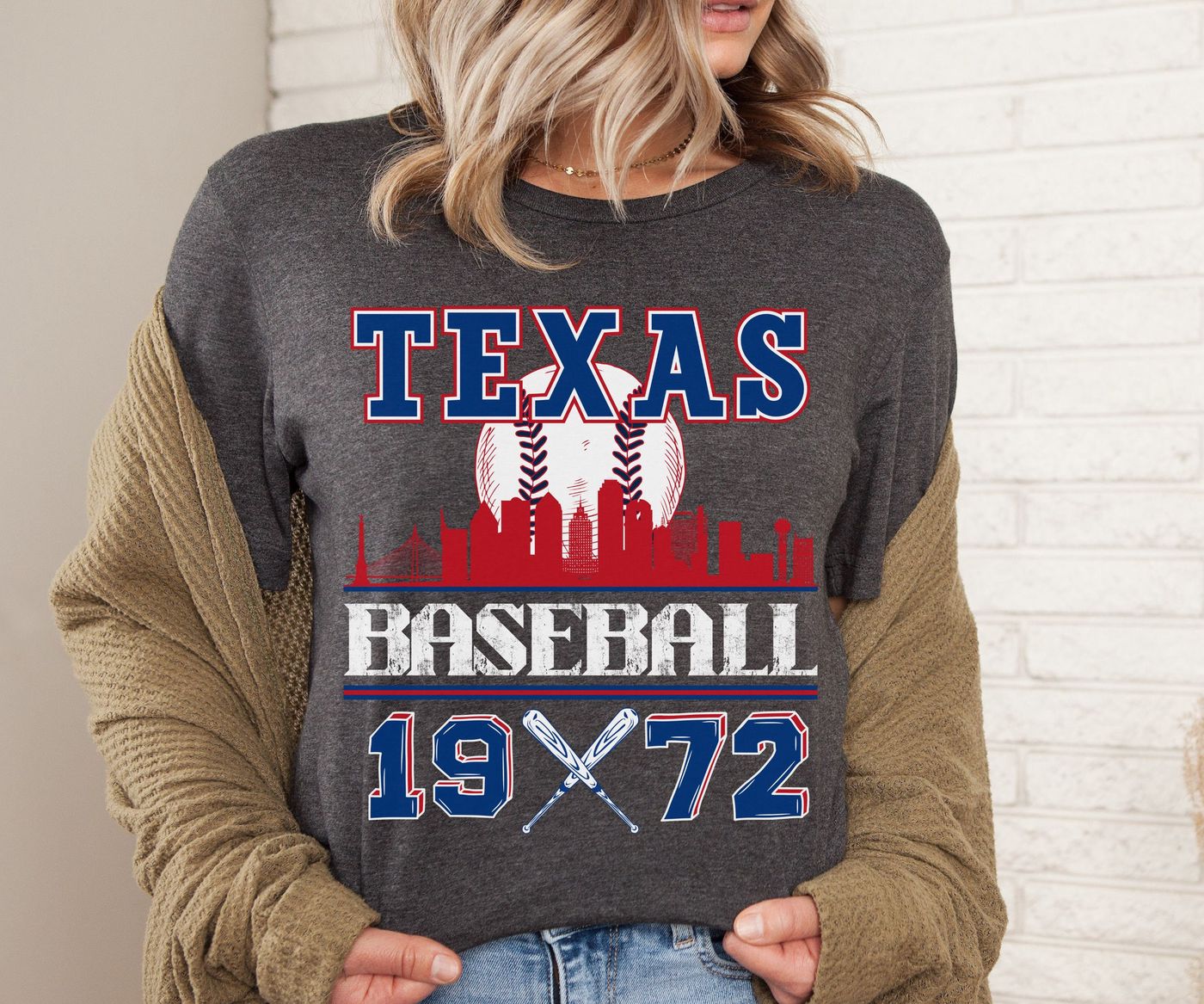 Vintage Texas Baseball Shirt - Ranger Fan Gear Retro MLB Tshirt - lylyprint.com Hoodie, Sweatshirt | WearSparks.com (Image 2)