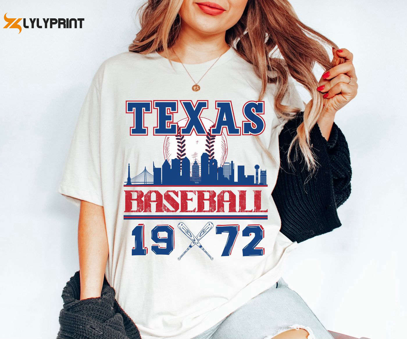 Vintage Texas Baseball Shirt - Ranger Fan Gear Retro MLB Tshirt - lylyprint.com Hoodie, Sweatshirt | WearSparks.com (Image 1)