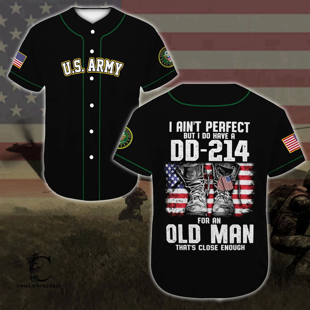 Vintage United States Army Baseball Jersey: Patriotic Old Man s Apparel