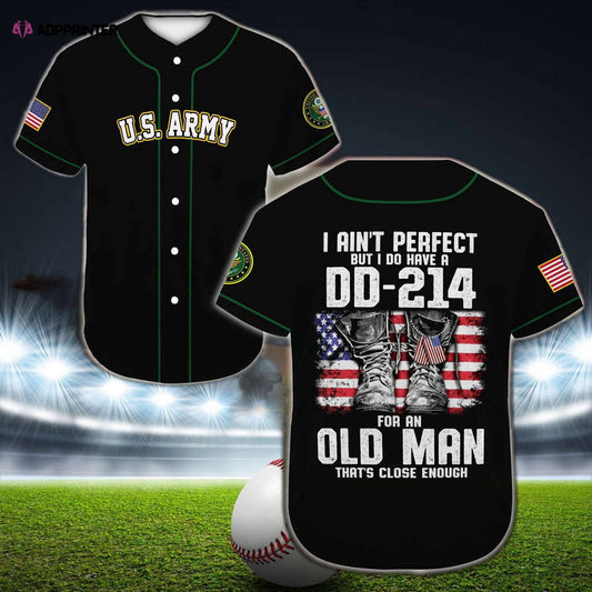 Vintage United States Army Baseball Jersey: Patriotic Old Man s Apparel