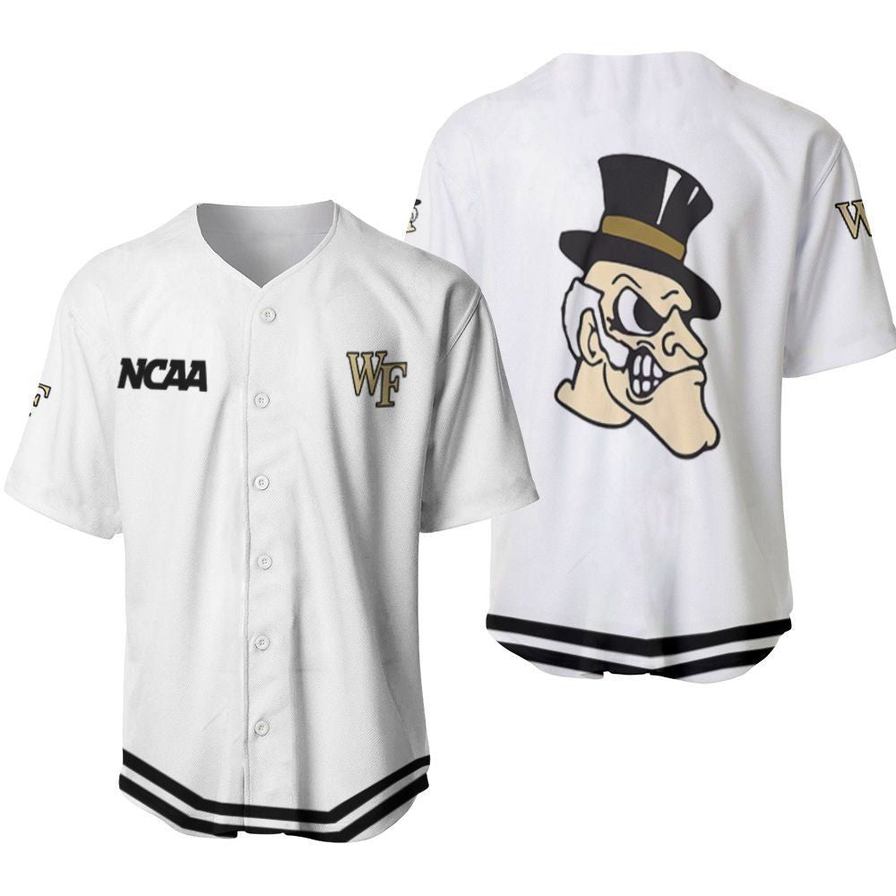 Wake Forest Demon Deacons Classic White With Mascot Gift For Wake Forest Demon Deacons Fans Baseball Jersey... (Image 2)