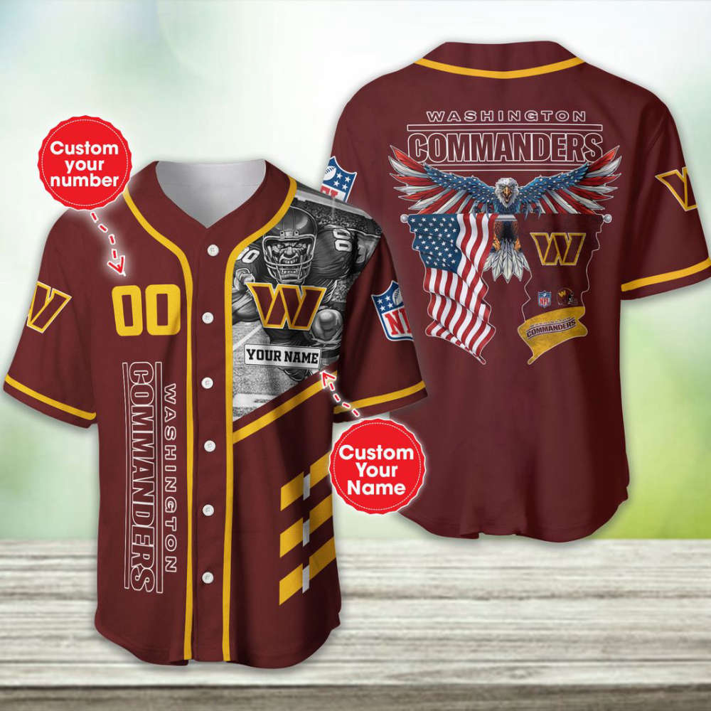 Washington Commanders Personalized Baseball Jersey Fan Gifts - lylyprint.com T-Shirts, Hoodie, Sweatshirt (Image 2)