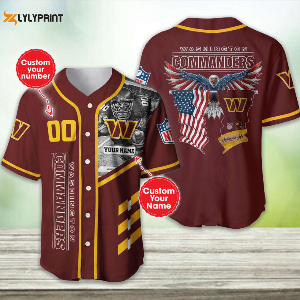 Washington Commanders Personalized Baseball Jersey Fan Gifts - lylyprint.com T-Shirts, Hoodie, Sweatshirt (Image 1)