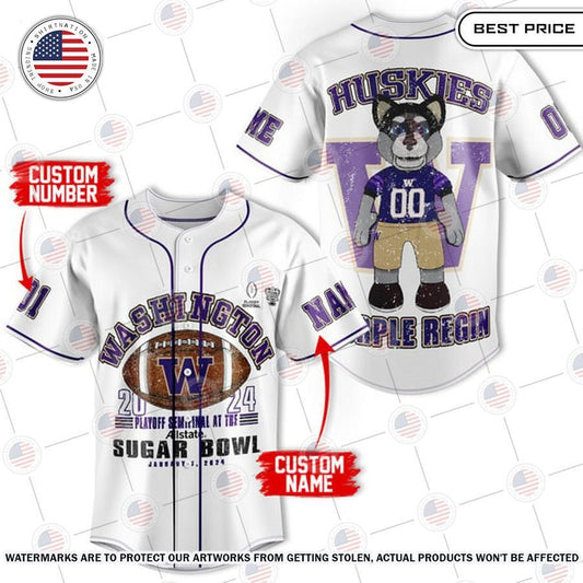 Washington Huskies Sugar Bowl Custom Baseball Jersey