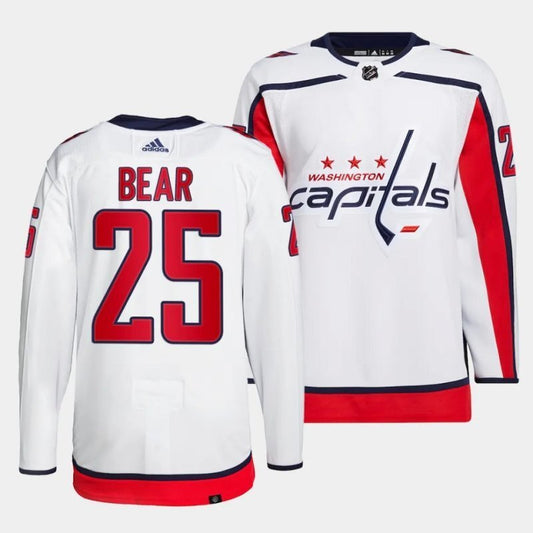 washington capitals #25 ethan bear away white.webp