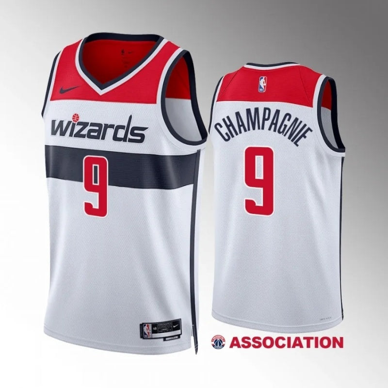 washington wizards #9 justin champagnie association edition white jersey