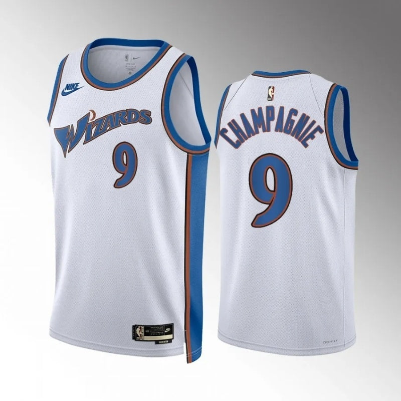washington wizards #9 justin champagnie classic edition white jersey