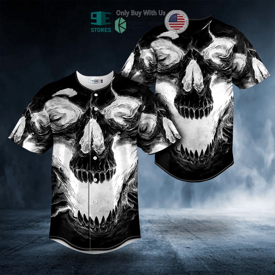 BEST White Ghost Skull Baseball Jersey