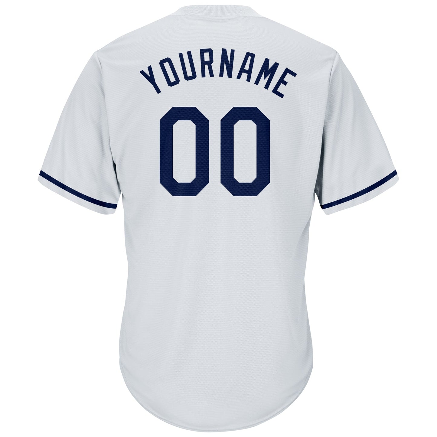 Custom White Navy Authentic Throwback Rib-Knit Baseball Jersey Shirt