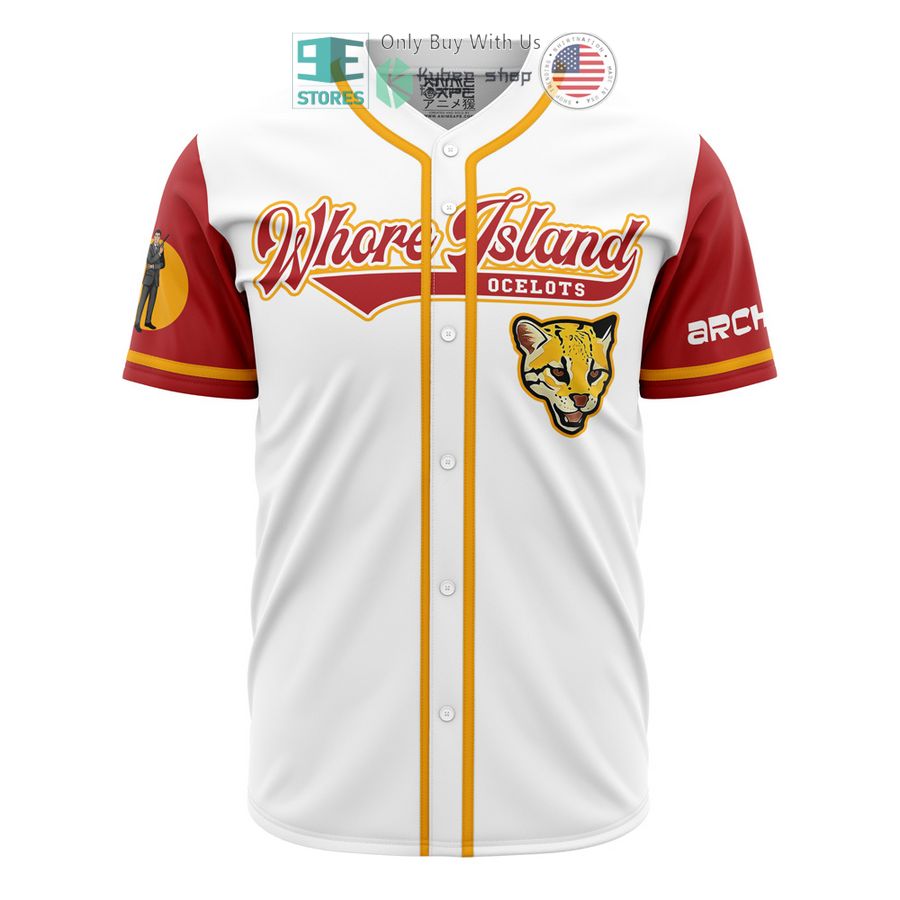 BEST Whore Island Ocelots Archer Baseball Jersey