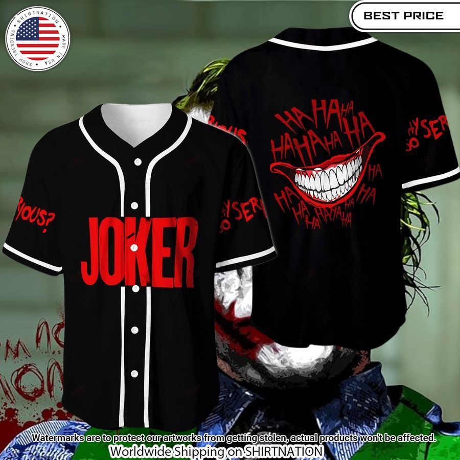 Why So Serious Joker Hahaha Baseball Jersey