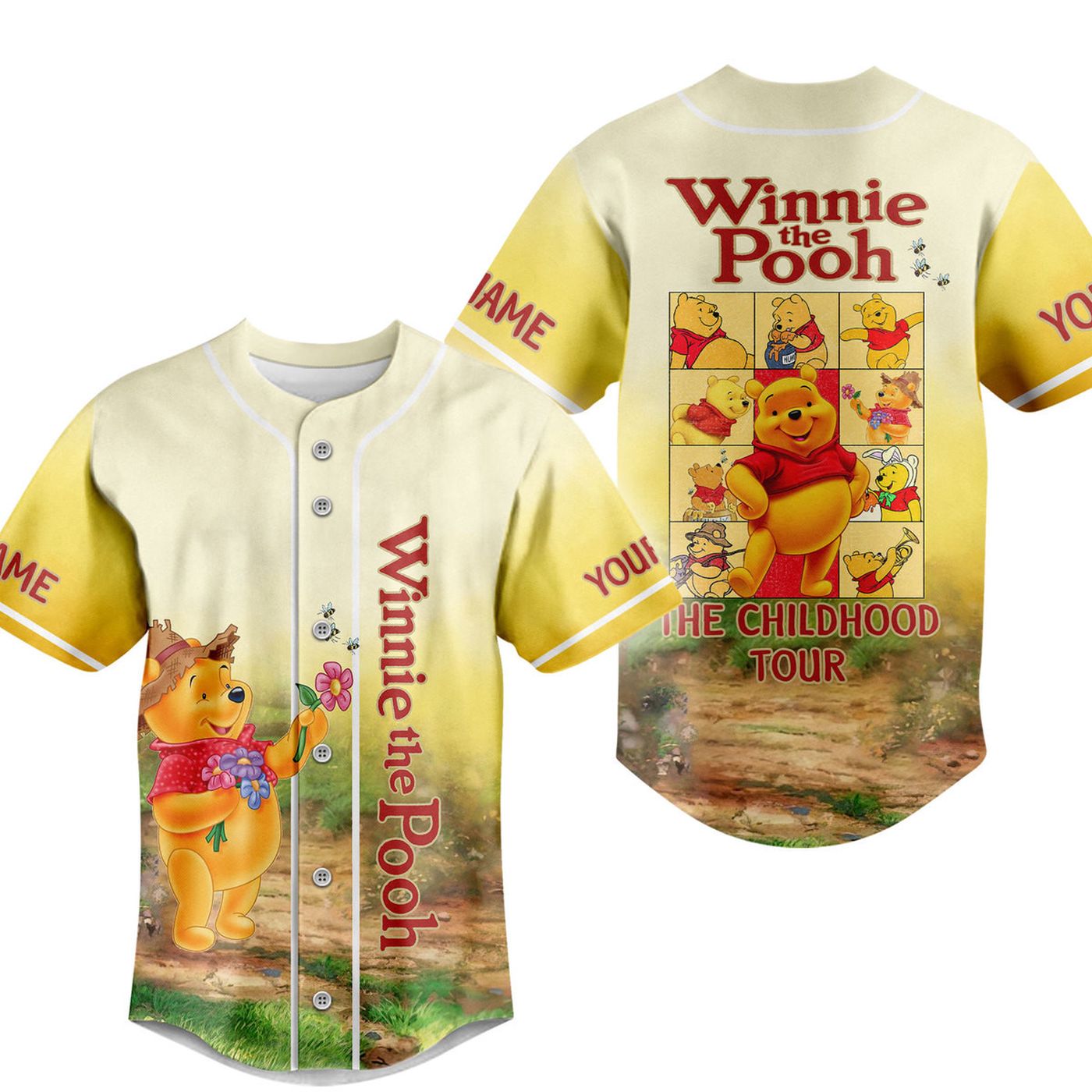 Shop the Adorable Winnie the Pooh Baseball Jersey for Men Women and Kids – Perfect for Fans of All Ages! -... (Image 3)