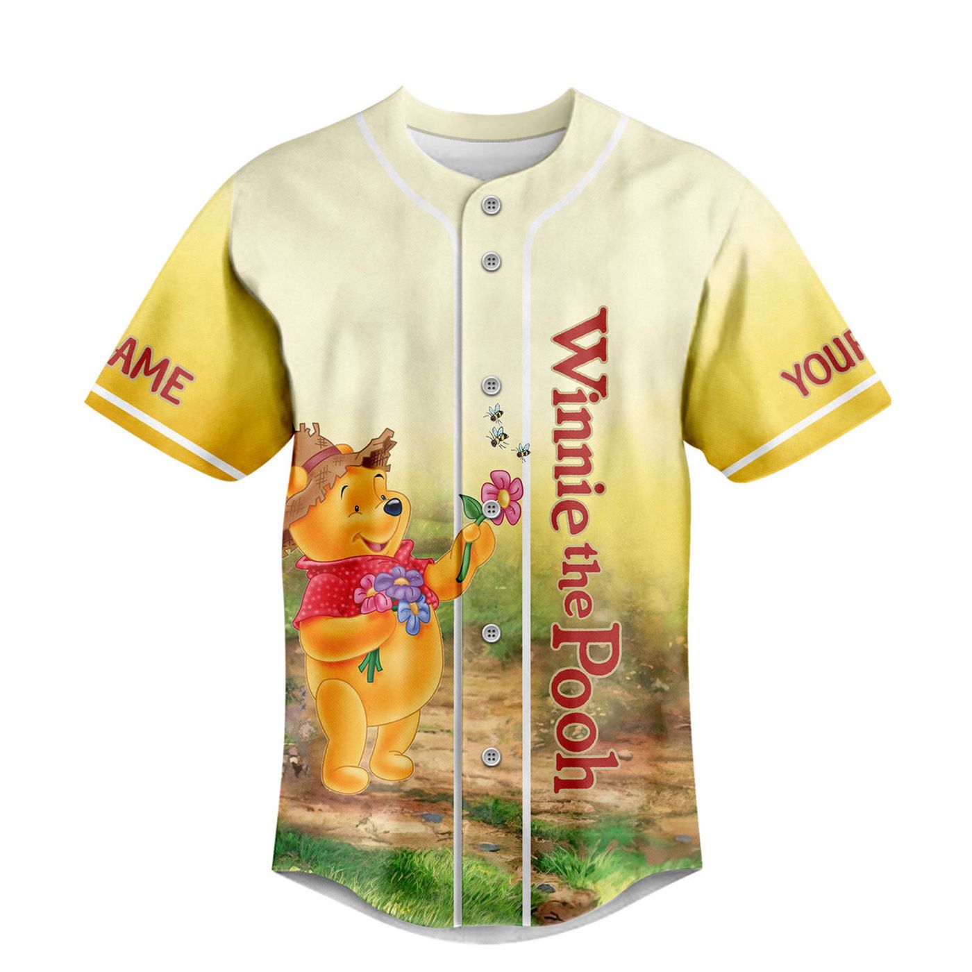 Shop the Adorable Winnie the Pooh Baseball Jersey for Men Women and Kids – Perfect for Fans of All Ages! -... (Image 2)