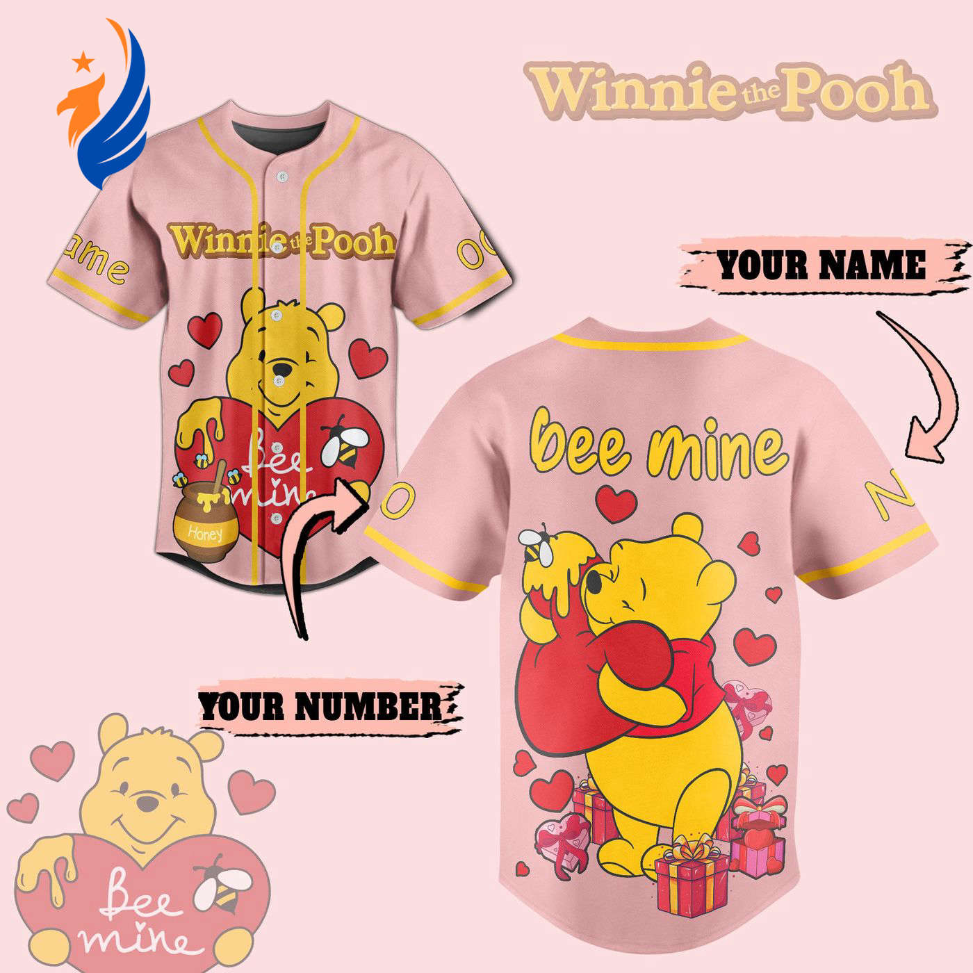 Play Ball in Style with Winnie-the-Pooh Baseball Jersey for Men Women and Kids - Bafud T-Shirts, Hoodie, Sweatshirt (Image 1)