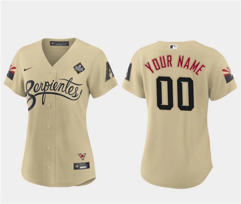 women arizona diamondbacks active player custom gold 2023 world series city connect