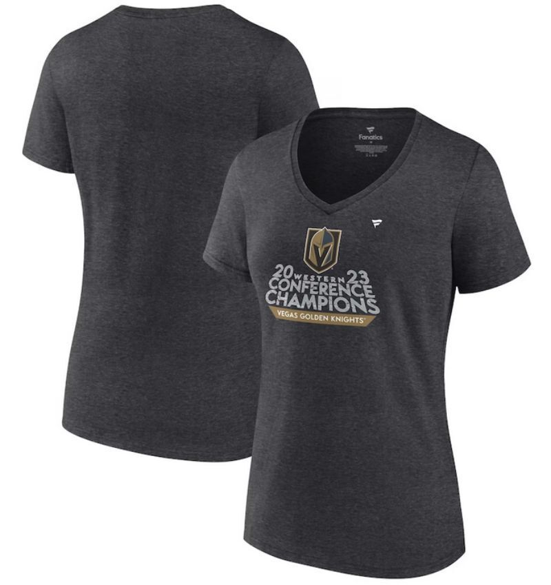 women vegas golden knights heather charcoal 2023 western conference champions locker