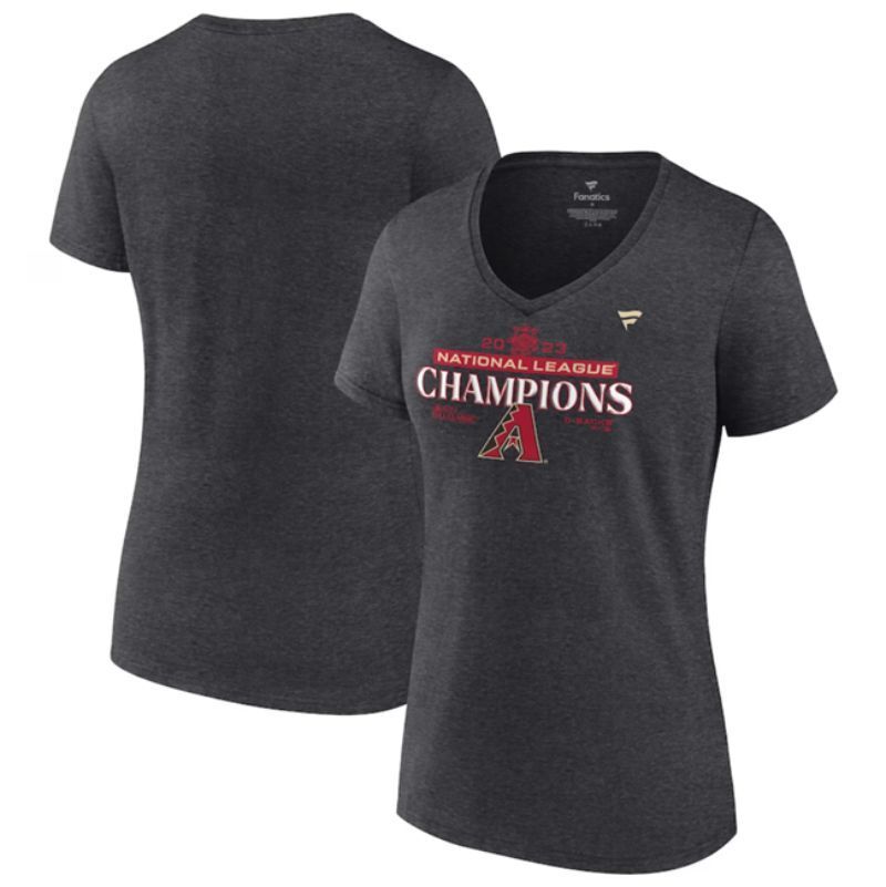 women's arizona diamondbacks heather charcoal 2023 national league champions locker room